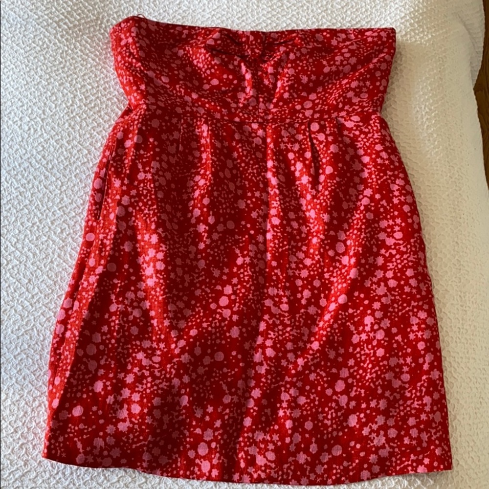 JCrew strapless linen dress size 8